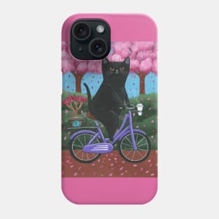 Black Cat Earth Day Bicycle Ride Phone Case