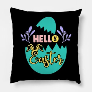 Hello Easter Easter Bunny Egg Hunting Happy Easter Day Pillow