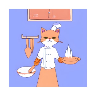 orange cat cooking 01 T-Shirt