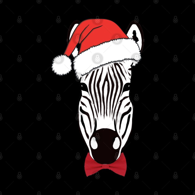 Zebra face christmas hat humor sweater by Collagedream