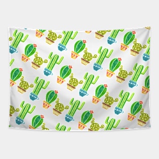 Cute Cactus and Pots Pattern Tapestry