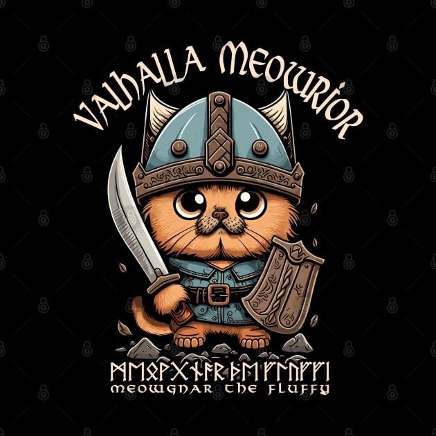 Nordic Norse Valhalla Viking Cat Warrior by Apocatnipse Meow