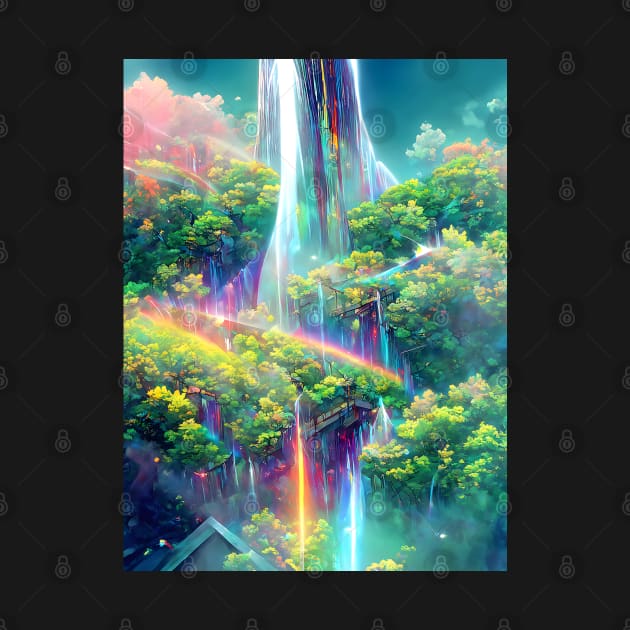 Rainbow Hallway Waterfall by DaysuCollege