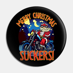 Merry Christmas motorbike Pin