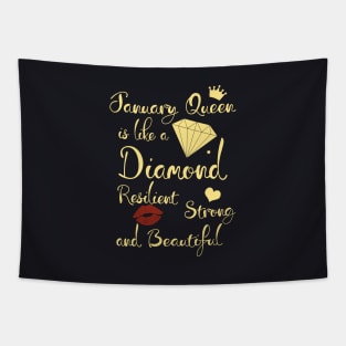 January Queen Daughter T Shirts Tapestry