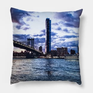 Sunset Skyline Dumbo Bridge Brooklyn NYC Pillow