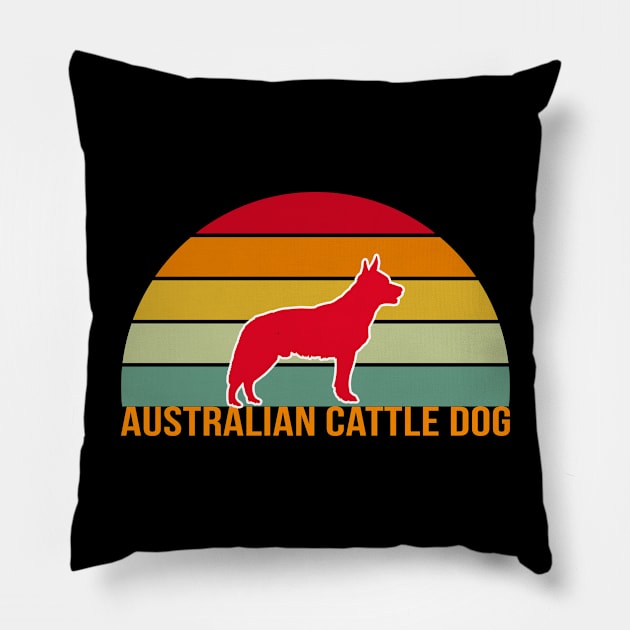 Australian Cattle Dog Vintage Silhouette Pillow by seifou252017