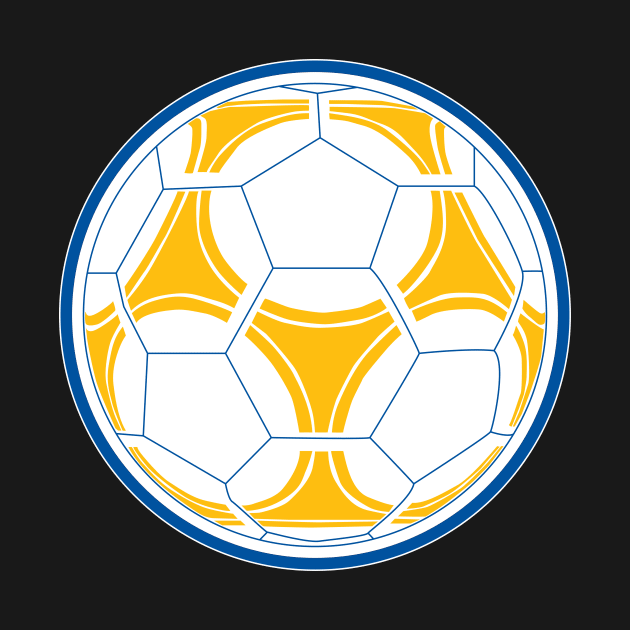 Gold & Blue Soccer Ball by TRNCreative