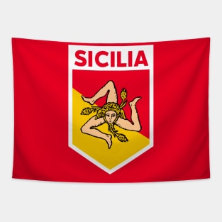 Sicily Flag Emblem Tapestry