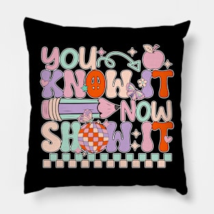 Groovy You Know It Now Show It Testing Day  Kids Funny Pillow