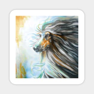 Black & Tan Afghan Hound Painting Magnet