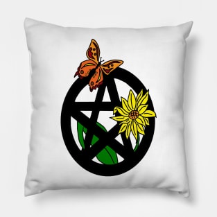 Butterfly and Sunflower Pentacle Pillow