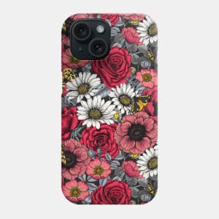 Flower mix and moths 2 Phone Case