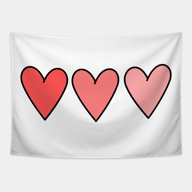 Cute VSCO pink ombre hearts Tapestry by Robyn's T shop