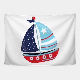 Sailing Boat, Sailor, Sailing, Boat, Ship, Sails Tapestry