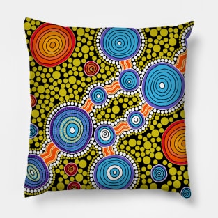 Aboriginal Art - The Journey 3 Pillow