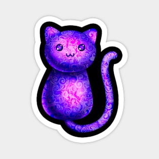 Kitty with Purple Swirls Magnet