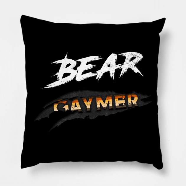 Bear Gaymer Pillow by bestcoolshirts