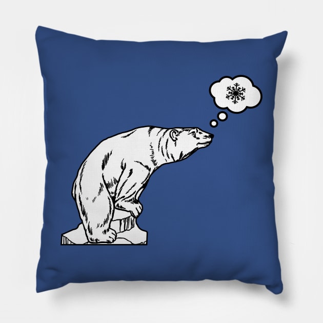 Polar bear misses the snow Pillow by Quentin1984