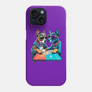 Two Cool Dogs Playing A Card Game Phone Case