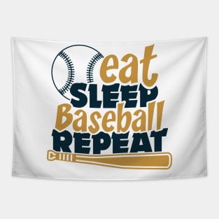 Eat Sleep Baseball repeat Tapestry