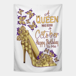 A Queen Was Born In October Tapestry