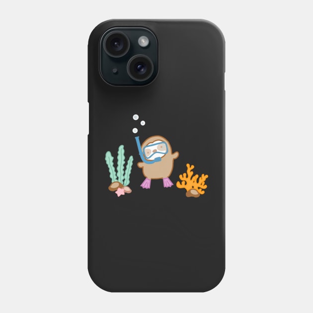 Cute Snorkeling Sloth Phone Case by theslothinme