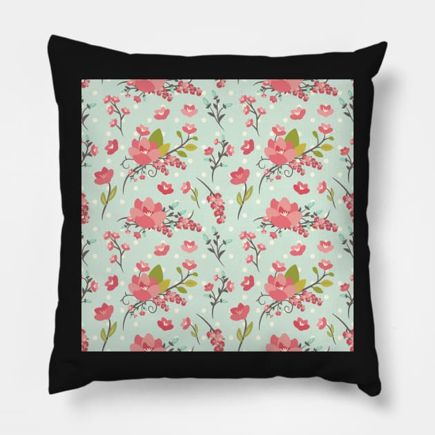 Beauty seamless floral pattern Pillow by AnaMOMarques