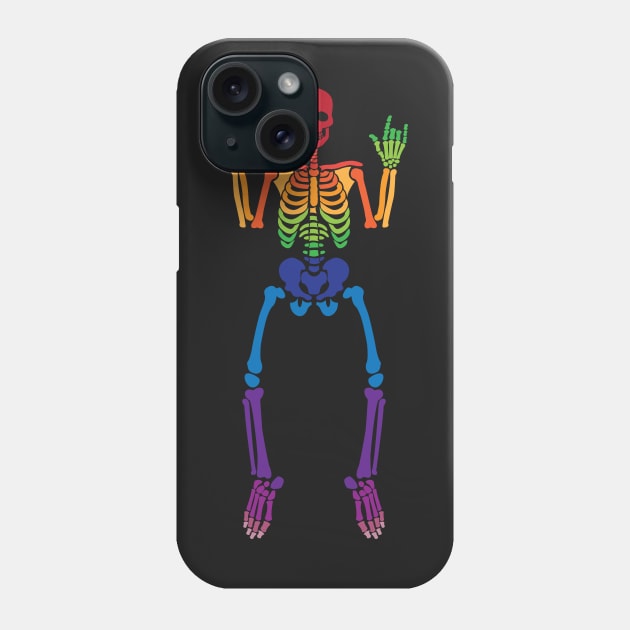 Spooky Rainbow Skeleton Phone Case by JenniferSmith