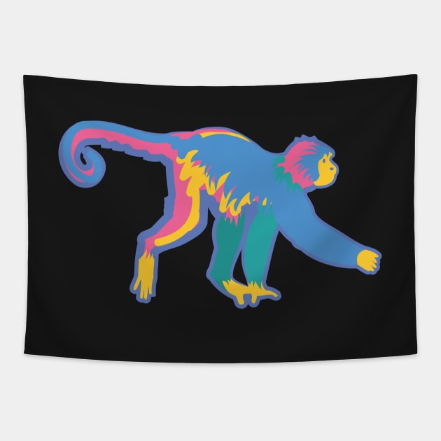 Colorful Monkey Tapestry by evisionarts