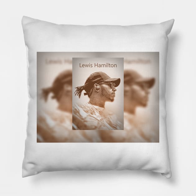 Lewis Hamilton Weltmeister Pillow by coolArtGermany