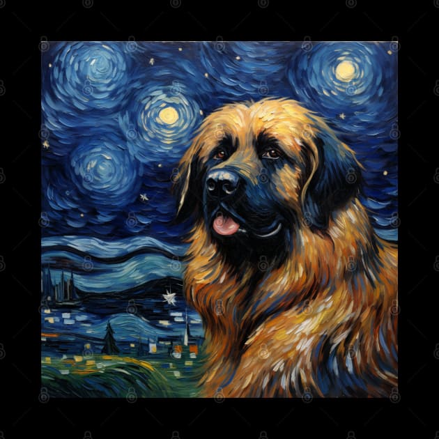 Leonberger painted in Van Gogh style by NatashaCuteShop