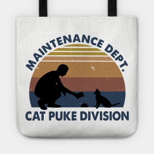 Retro Sunset Mainternance Dept Cat Puke Division Tote