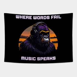 Gorilla Music Headphones Chill Tapestry