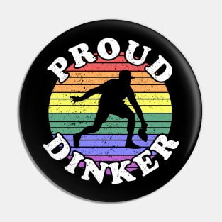 Retro LGBT Proud Dinker Pickleball Player Pin