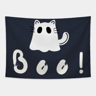 Halloween cat ghost boo Tapestry