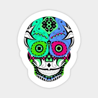 skull in death with a smile in ecopop luchador art Magnet