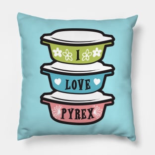 I Love Pyrex vintage kitchen bakeware Pillow