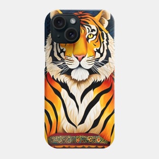 Tiger with Multi-Patterned Background Phone Case