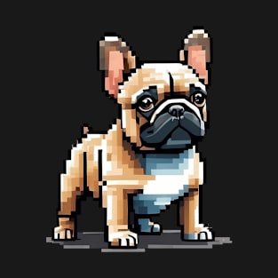 Brown 8-Bit Portrait Digital French Bulldog T-Shirt
