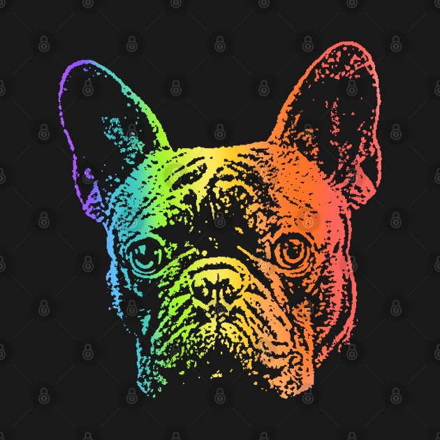 Rainbow French Bulldog by childofthecorn