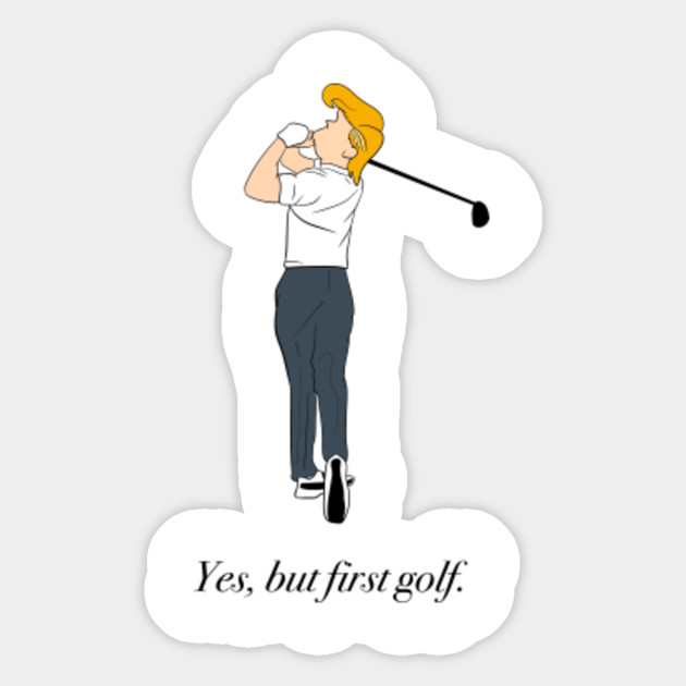 Trump Golf Frisur Golf Trump Sticker Teepublic