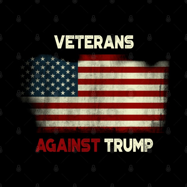 Grunge Veterans Against Trump American Flag by StreetDesigns