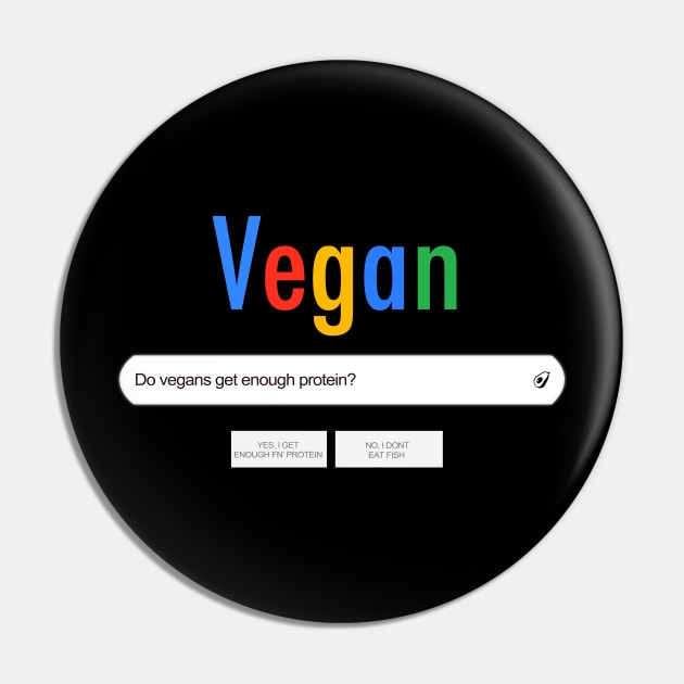 The Vegan Misconception Pin by LikeMindedDesigns