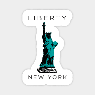 New York City&#39;s Lady Liberty Keeps Watch Over Manhatten Island Magnet