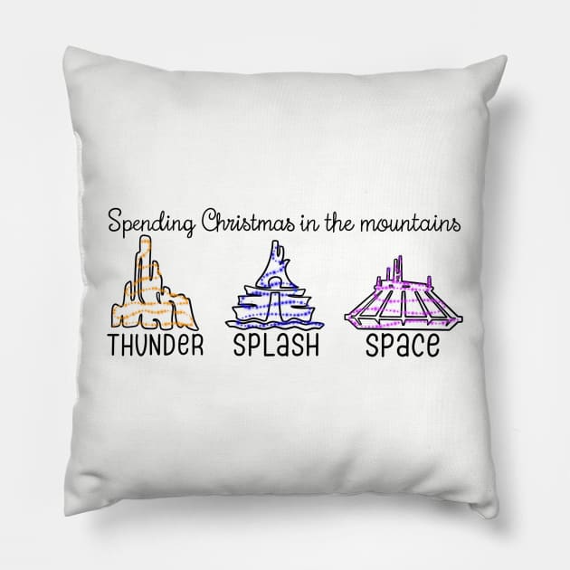 Christmas in the mountains Pillow by meggbugs