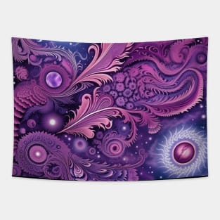 Other Worldly Designs- nebulas, stars, galaxies, planets with feathers Tapestry