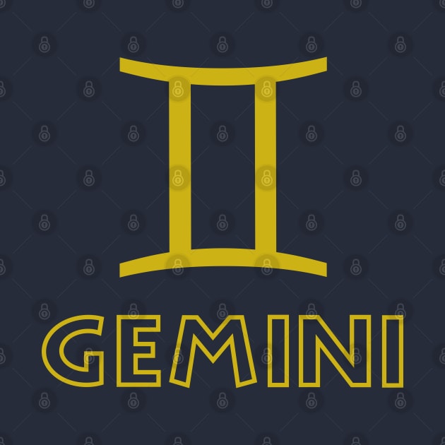 Astrology Gemini Sign Symbol Gold by NataliePaskell