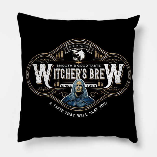 Witcher's Brew Pillow by Alema Art