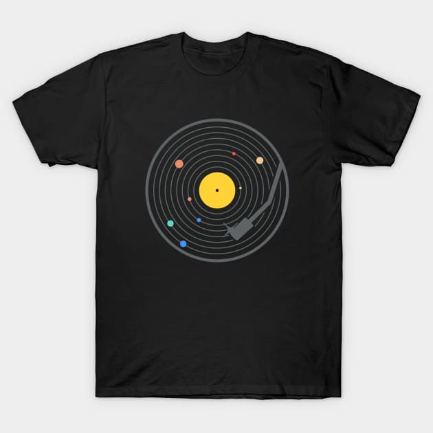 Vinyl Record Solar System Space T-Shirt Vinyl Record Solar System Space T-Shirt